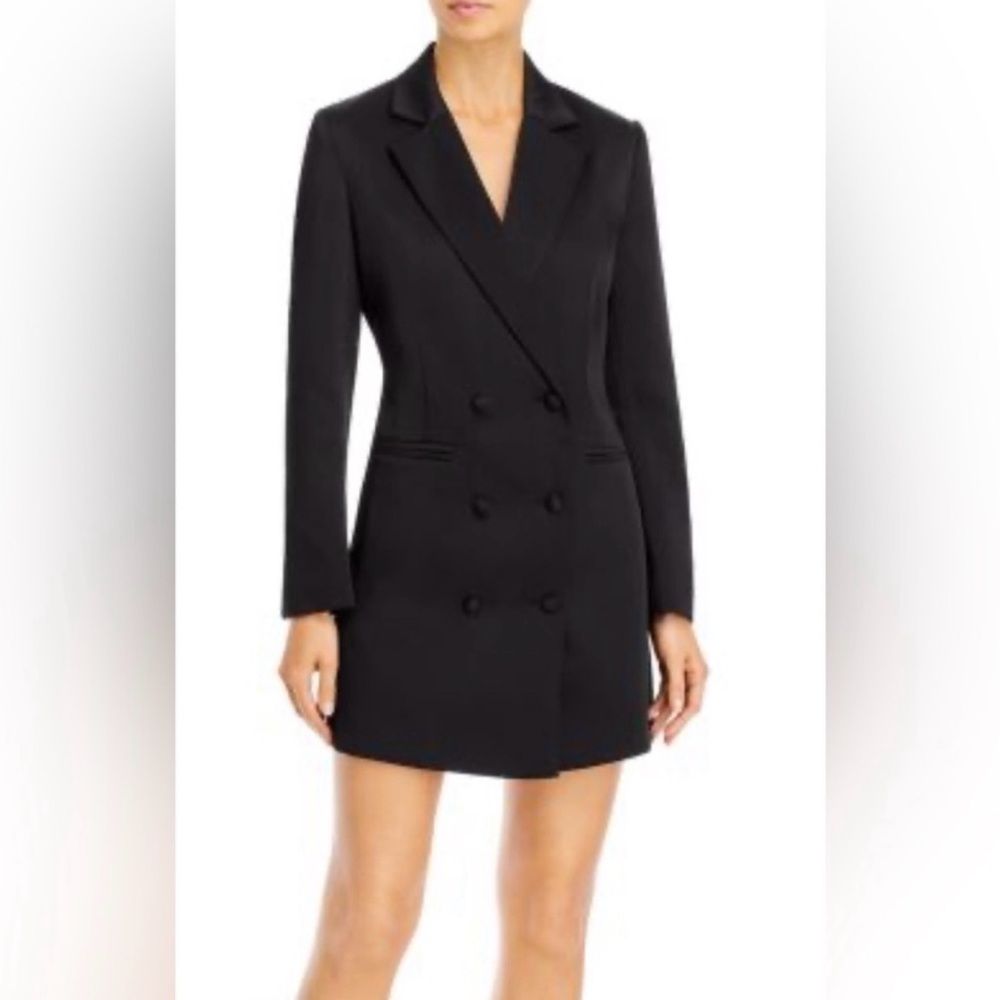 Lucy Paris Black Double-Breasted Blazer Dress